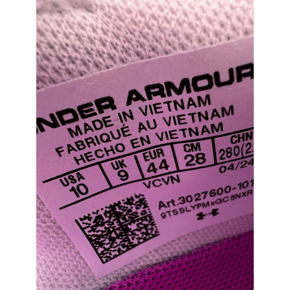 Under Armour Project Rock 7 White Vivid Magenta 30227600-101 Men's Size 10 - Picture 3 of 12